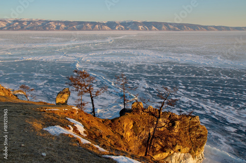 Russia. Rocky coast of the Olkhon island of lake Baikal