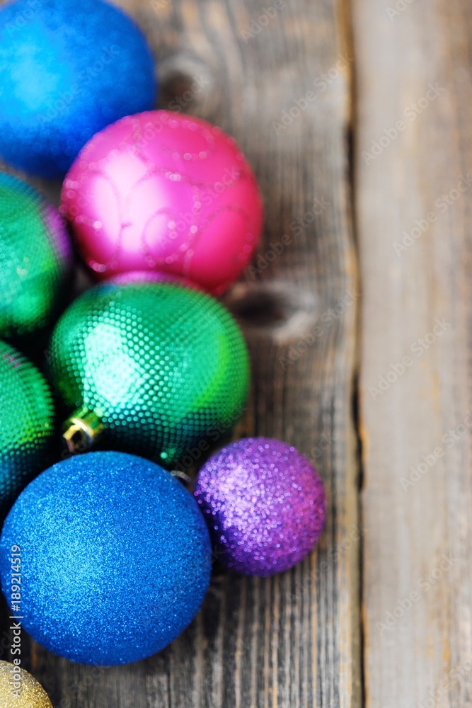 Beautiful colored Christmas toys on the tree Beautiful colored Christmas toys on the tree