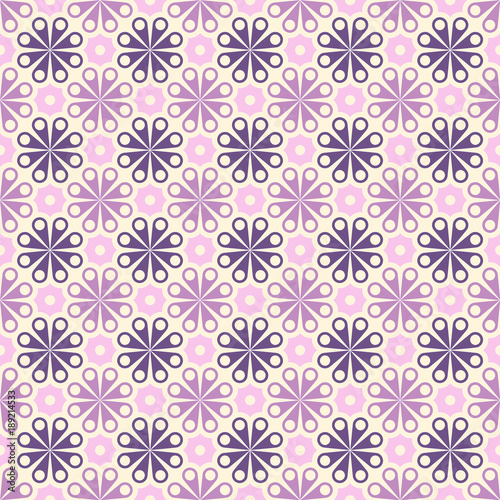 Colored geometric vector seamless pattern in purple and pink tones. For printing on textiles  glass  ceramics.