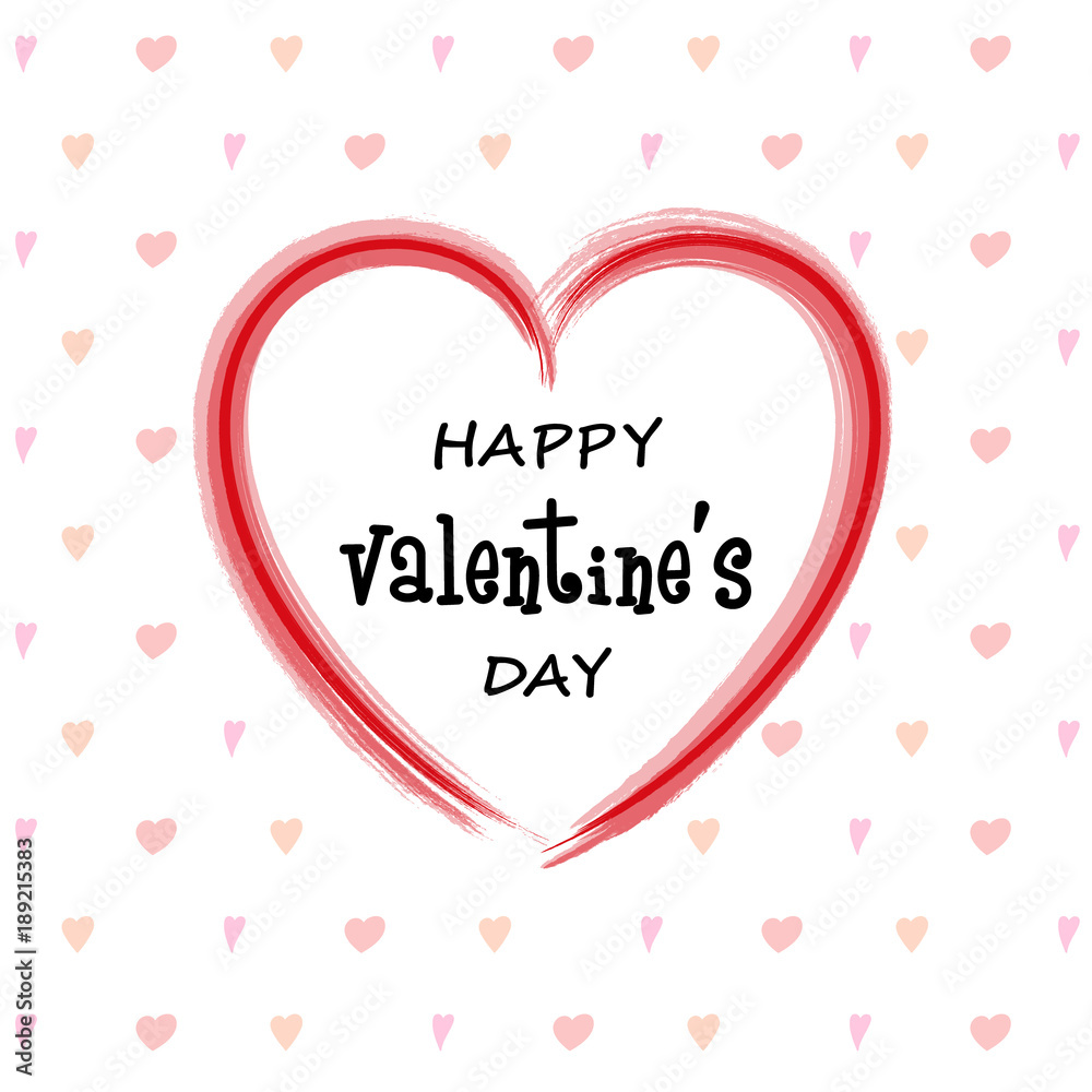 Happy Valentine's Day - concept of card with cute hearts. Vector.