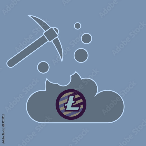 litecoin cloud concept icon vector design