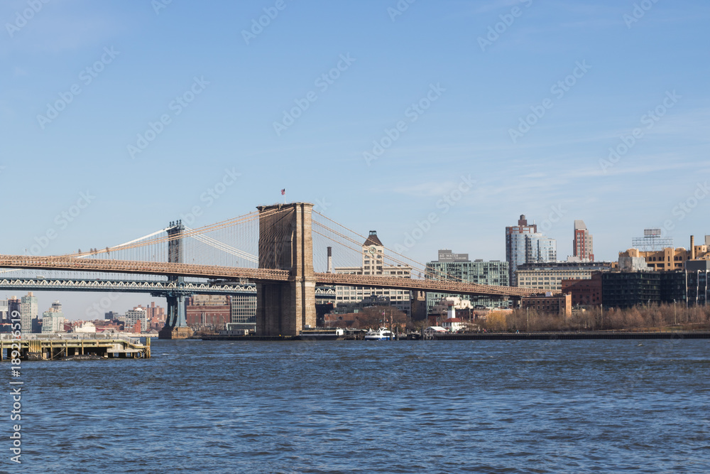 Brooklyn Bridge on summer day