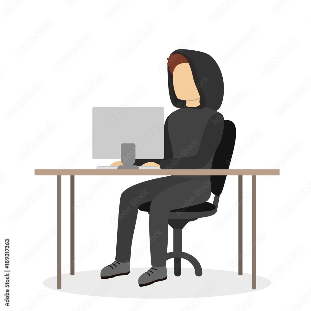Isolated man hacker. Isolated man hacker.
