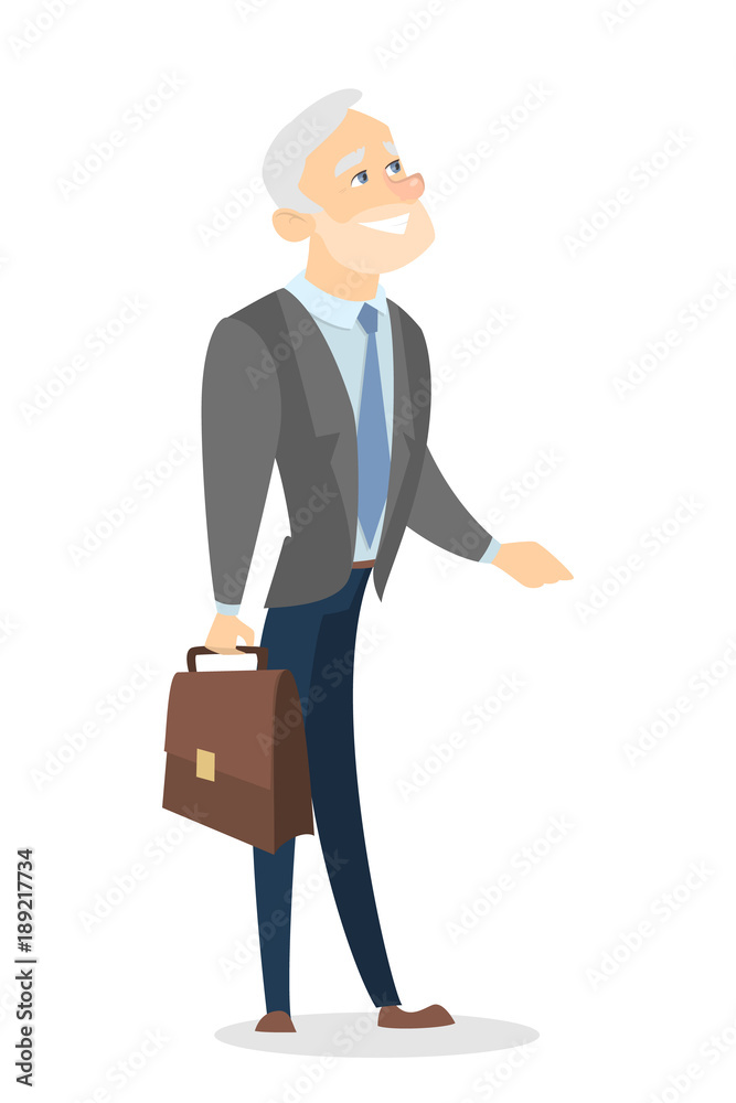 Isolated senior businessman. Isolated senior businessman.