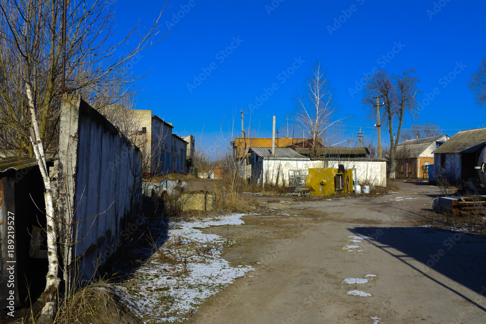 Premises of a destroyed and plundered milk production plant. The raiders seized the factory. Vandalism. Ukraine, January 2018.