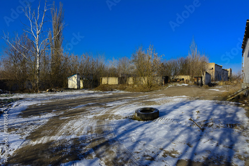 Premises of a destroyed and plundered milk production plant. The raiders seized the factory. Vandalism. Ukraine, January 2018.