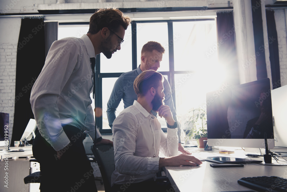 Businessperson in office connected on internet network. concept of partnership and teamwork Businessperson in office connected on internet network. concept of partnership and teamwork