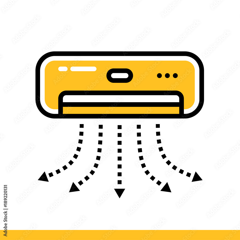 Outline icon Air conditioning. Hotel services. Material design icon suitable for print, website and presentation Outline icon Air conditioning. Hotel services. Material design icon suitable for print, website and presentation