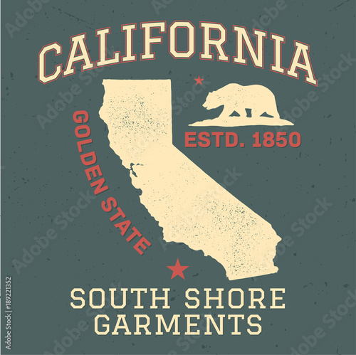 California Golden State - Tee Design For Print