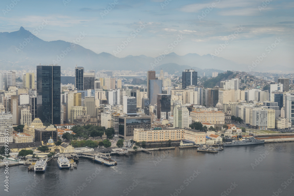 Aerial view of financial centre of Rio de Janeiro, Brazil