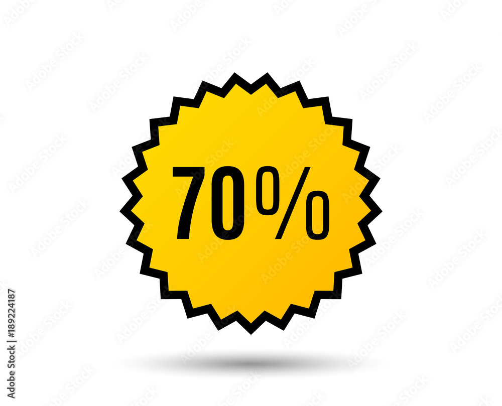 70% off Sale. Discount offer price sign. Special offer symbol. Star button. Graphic design element. Vector 70% off Sale. Discount offer price sign. Special offer symbol. Star button. Graphic design element. Vector