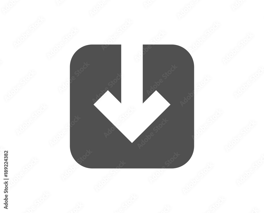 Load document simple icon. Download arrowhead symbol. Direction or pointer sign. Quality design elements. Classic style. Vector Load document simple icon. Download arrowhead symbol. Direction or pointer sign. Quality design elements. Classic style. Vector