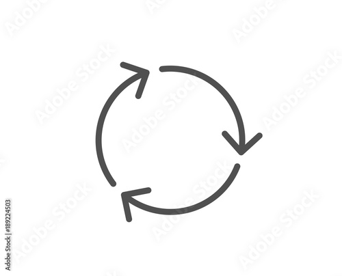 Recycle arrow line icon. Recycling waste symbol. Reduce and Reuse sign. Quality design element. Editable stroke. Vector