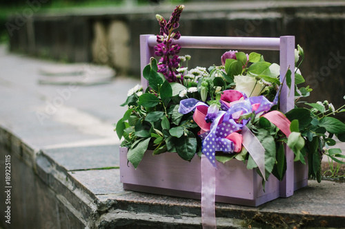 Beautiful flowers in a purp...