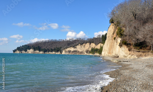 The precipitous shore of the sea. Mussera, Abkhazia