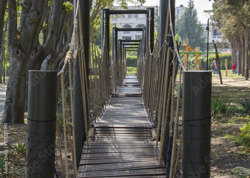 Rope bridge in the park