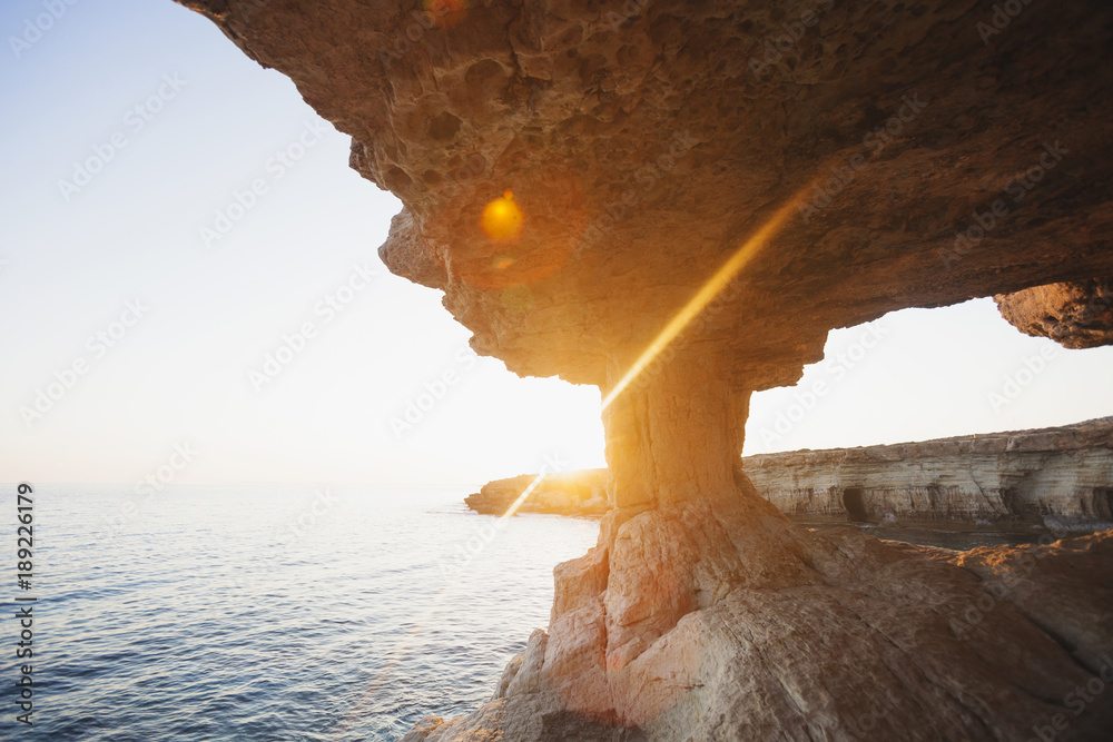 custom made wallpaper toronto digitalAyia Napa, Cyprus. Sea caves of Cavo Greco Cape.
