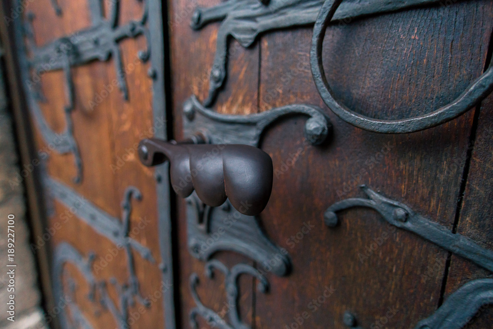 Old German basilica door details Old German basilica door details