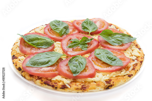 Italian caprese pizza.