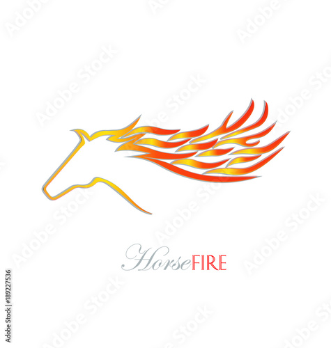 Fast racing fire horse vector