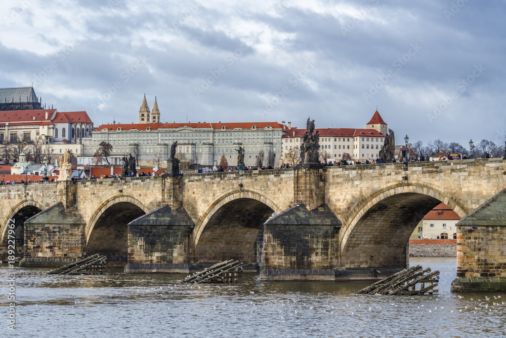 The arches of the ancient Charles bridge