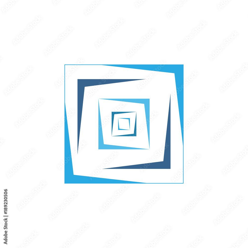 Square abstract blue sign on white background Square abstract blue sign on white background