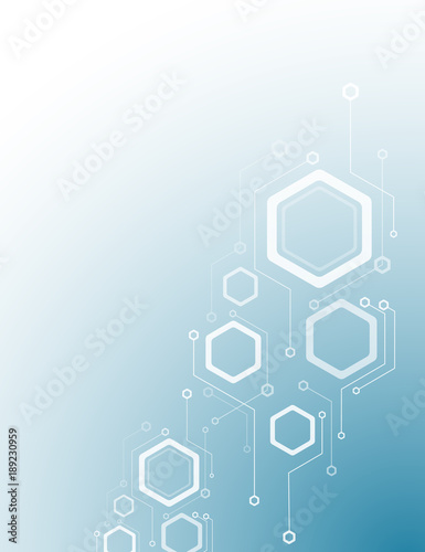 Minimal design, hexagonal structure of chemistry. Abstract background Geometric element.