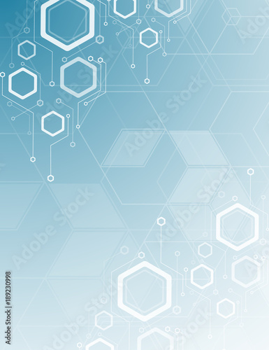 Minimal design, hexagonal structure of chemistry. Abstract background Geometric element.