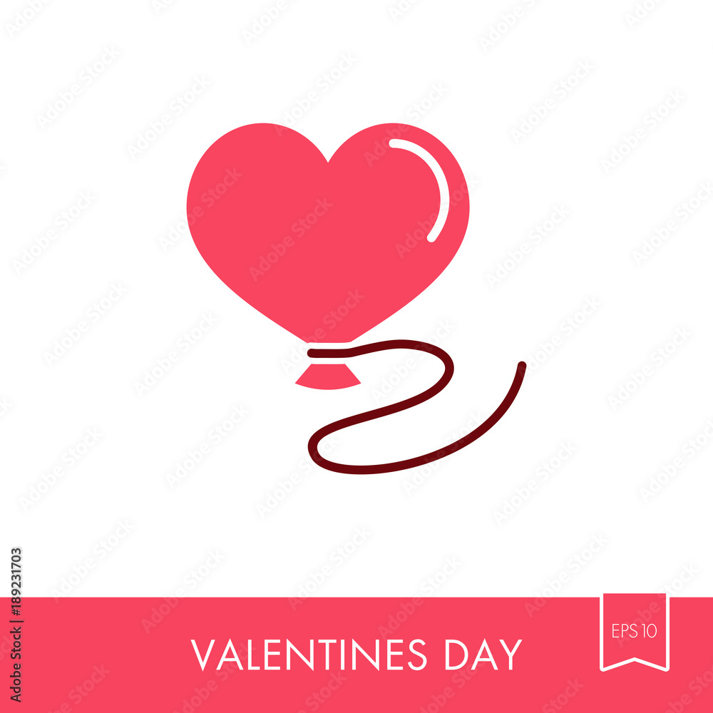 Balloon in the form of heart icon