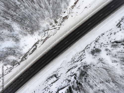 Top View At The Mountain Highway In North Snowy Rocky Terrain And Asphalt Road Stock Photo Adobe Stock Top View At The Mountain Highway In North Snowy Rocky Terrain And Asphalt Road Stock Photo Adobe Stock
