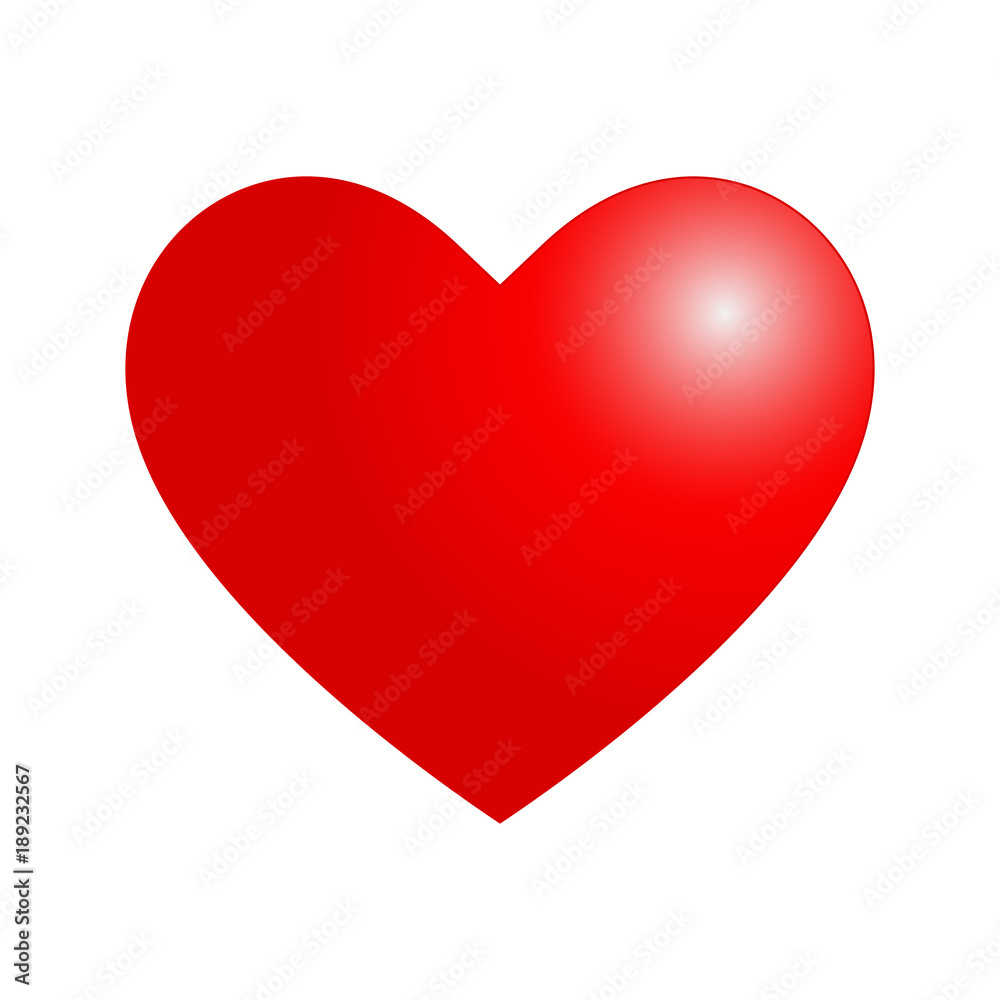 Vector illustration with valentine heart in red