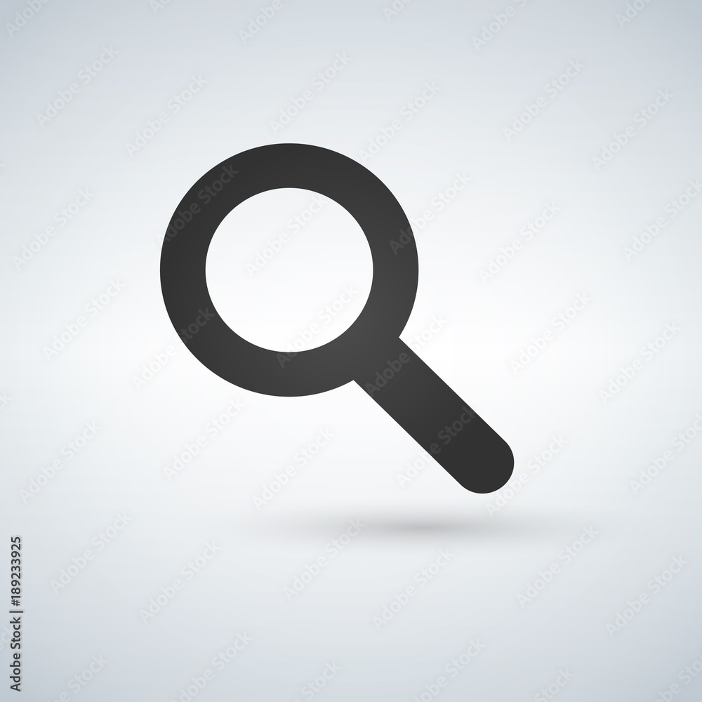 Magnifying glass icon, vector magnifier or loupe sign. Magnifying glass icon, vector magnifier or loupe sign.