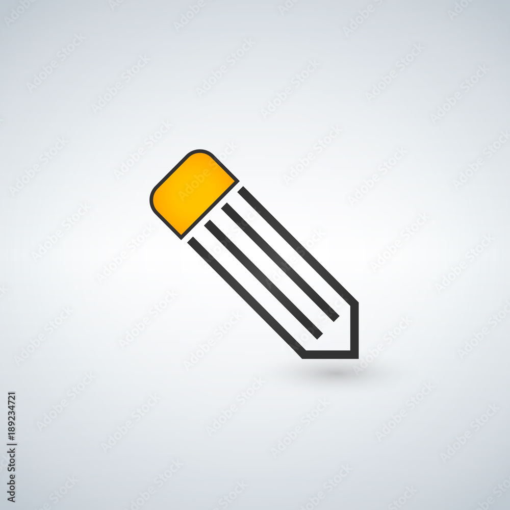 Pencil line icon on a white background Pencil line icon on a white background