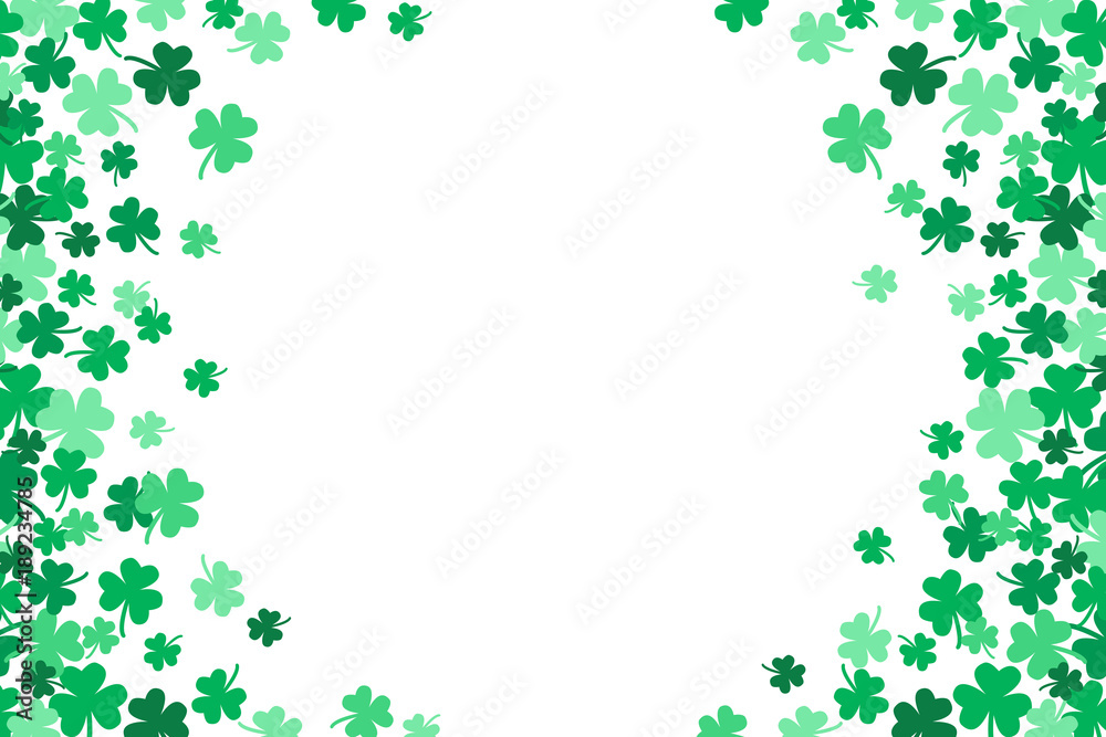 Fototapeta premium Saint Patricks Day Falling Shamrocks Vector Background 2