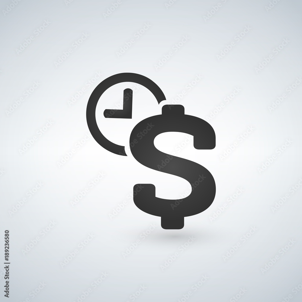 time is money,time management business clock vector illustration isolated on white background. time is money,time management business clock vector illustration isolated on white background.
