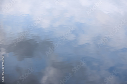 Beautiful reflection of clouds and sky in water, abstraction