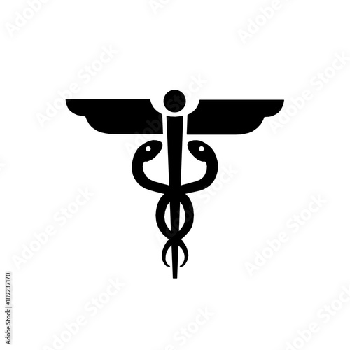 caduceus medical symbol icon illustration isolated