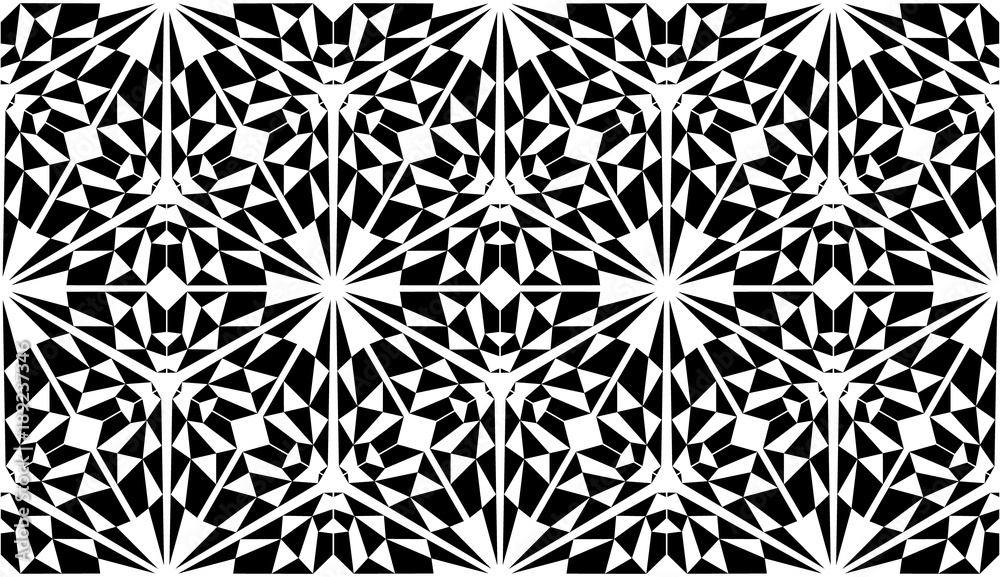 Kaleidoscope pattern vector. Psychedelic design element for wallpaper, scrapbooking, fabric. Monochrome fantastic background. Kaleidoscope pattern vector. Psychedelic design element for wallpaper, scrapbooking, fabric. Monochrome fantastic background.