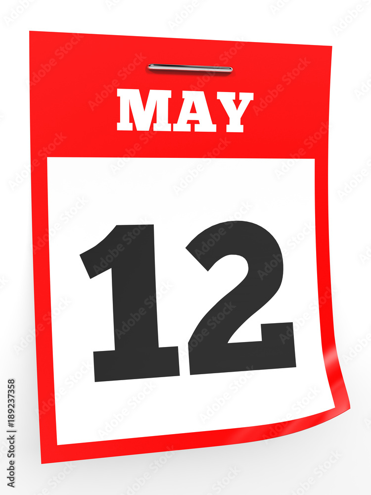 May 12. Calendar on white background. May 12. Calendar on white background.