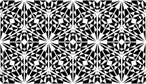 Kaleidoscope pattern vector. Psychedelic design element for wallpaper, scrapbooking, fabric. Monochrome fantastic background.