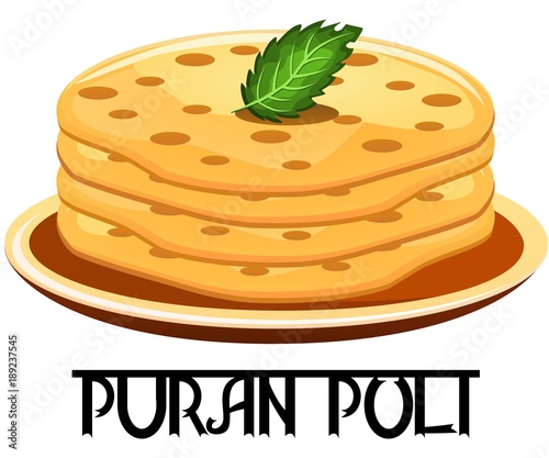 Indian puran poli food