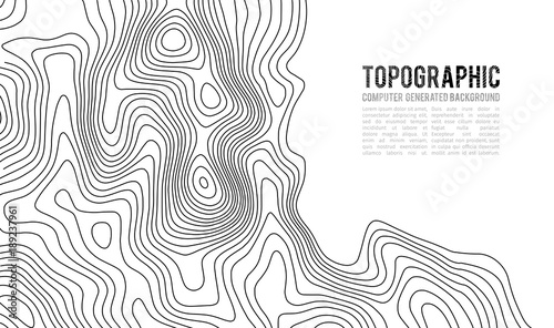 Topographic map contour background. Topo map with elevation. Contour map vector. Geographic World Topography map grid abstract vector illustration . Mountain hiking trail line map design .