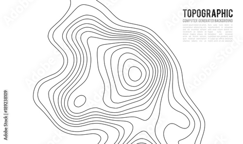 Topographic map contour background. Topo map with elevation. Contour map vector. Geographic World Topography map grid abstract vector illustration . Mountain hiking trail line map design .