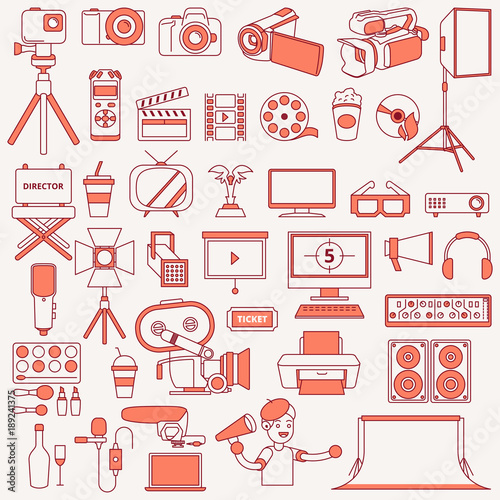 Photography and Videography Icons Illustration