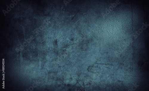 Blue grunge textured concrete wall background