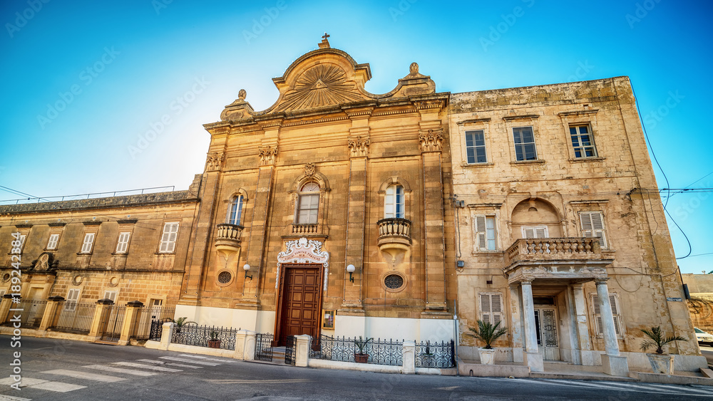 Victoria, Gozo island, Malta: facade of the Church of Our Lady of Pompei
