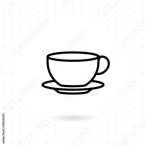 Tea cup icon. Coffee cup icons in line style design. Hot drink vector illustration