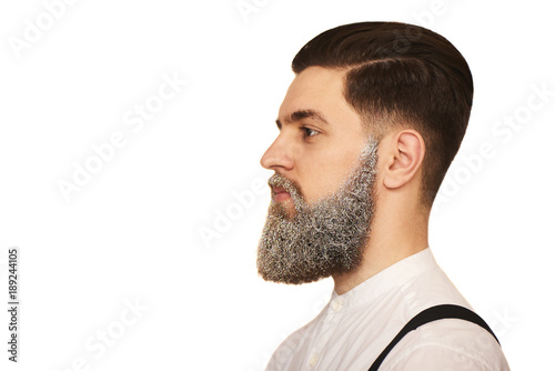 handsome beard man isolated on white background