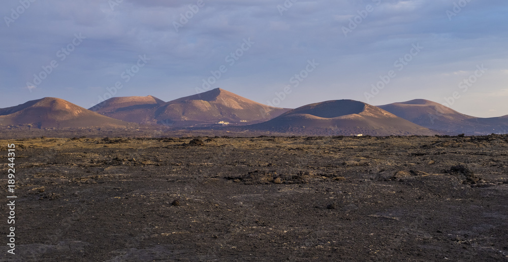Volcanic landscape in Lanzarote, Canary islands, Spain Volcanic landscape in Lanzarote, Canary islands, Spain
