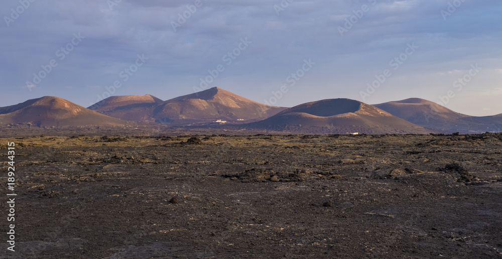 Volcanic landscape in Lanzarote, Canary islands, Spain 